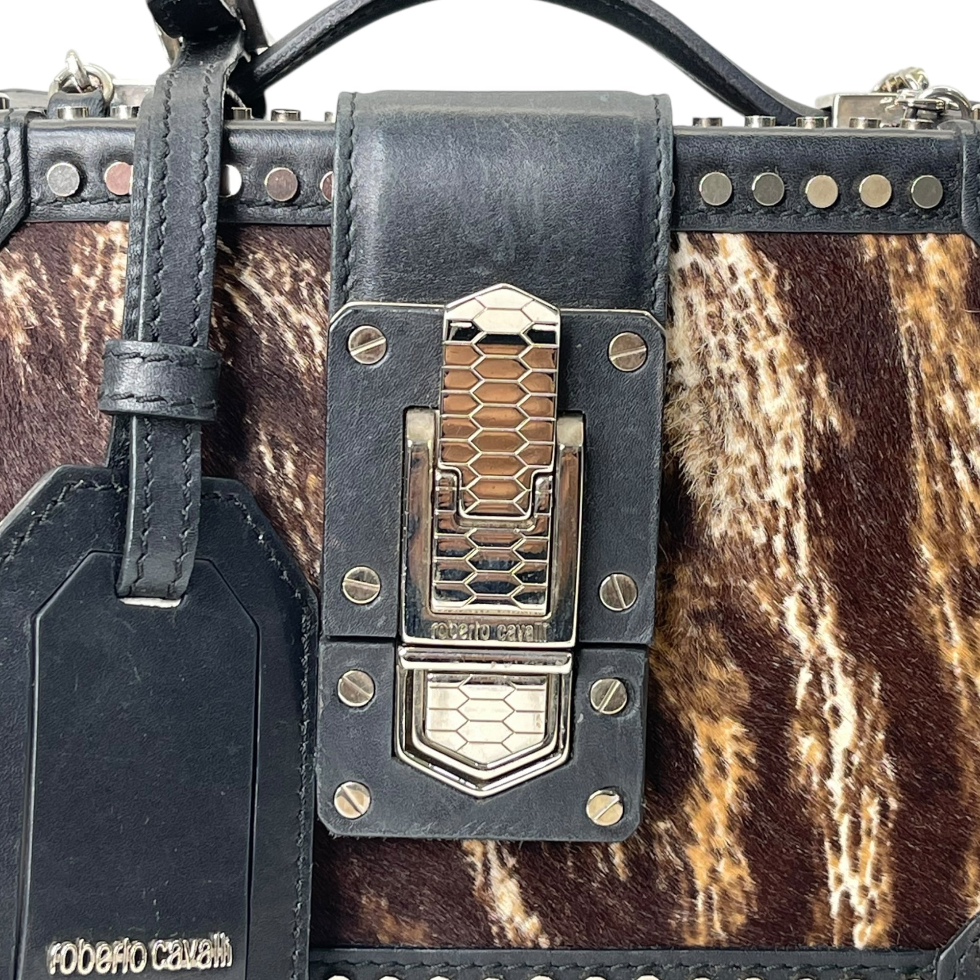 Roberto Cavalli Box Clutch with Chain Sling