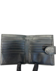 Gucci Black Guccissima Leather Interlocking G French Wallet