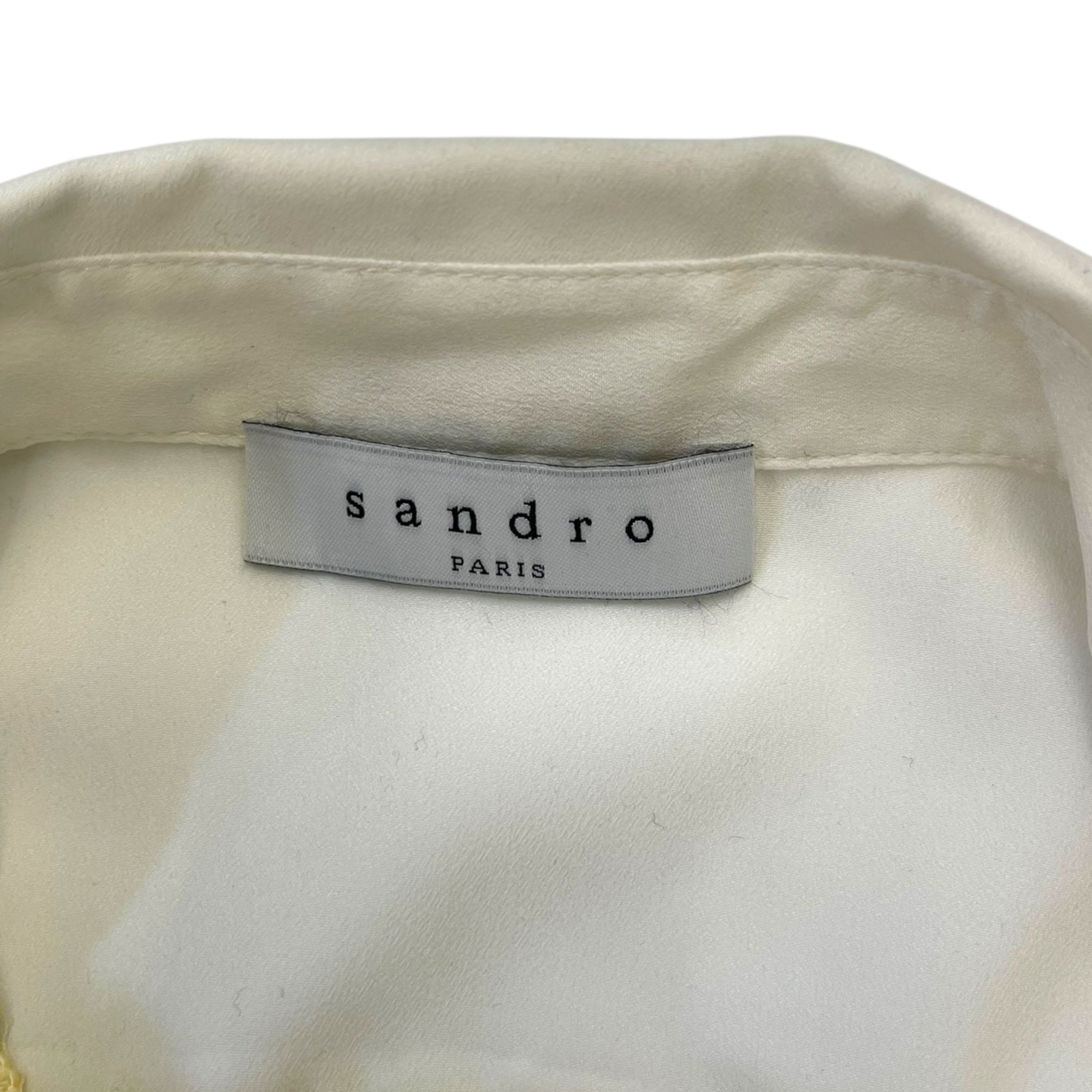 SANDRO Amarine Floral Mesh Short Sleeve Shirt Size S