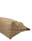 Longchamp Beige/Brown Nylon and Leather medium Le Pliage Tote Bag