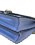 Fendi Scalloped Kan I Light Blue Leather Shoulder Bag