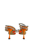 Mach & Mach Double Bow Silk-Satin Orange Pumps EU 36