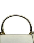 Michael Kors Ava Small White Leather Top Handle Bag