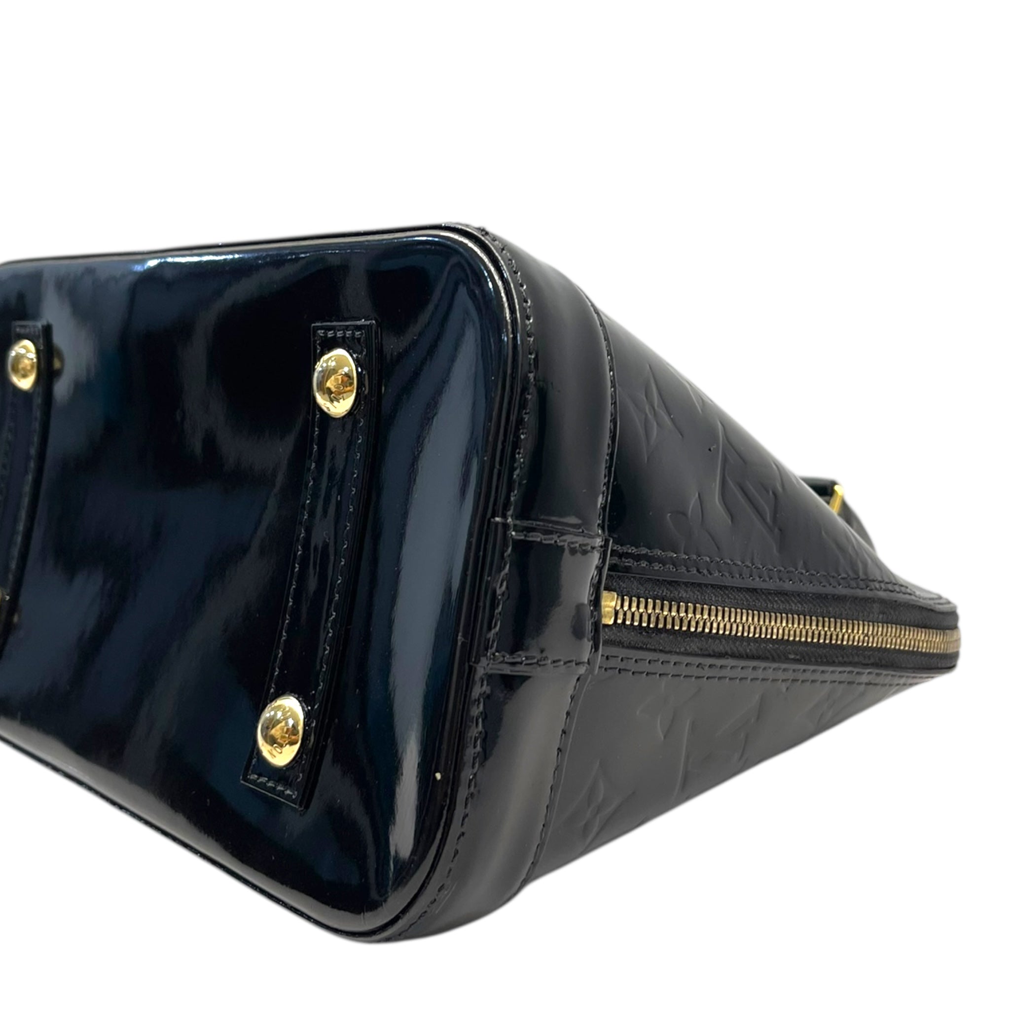 Louis Vuitton Alma PM Handbag Black Monogram Vernis