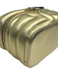 Jimmy Choo Gold Quilted Nappa Leather Vanity Case