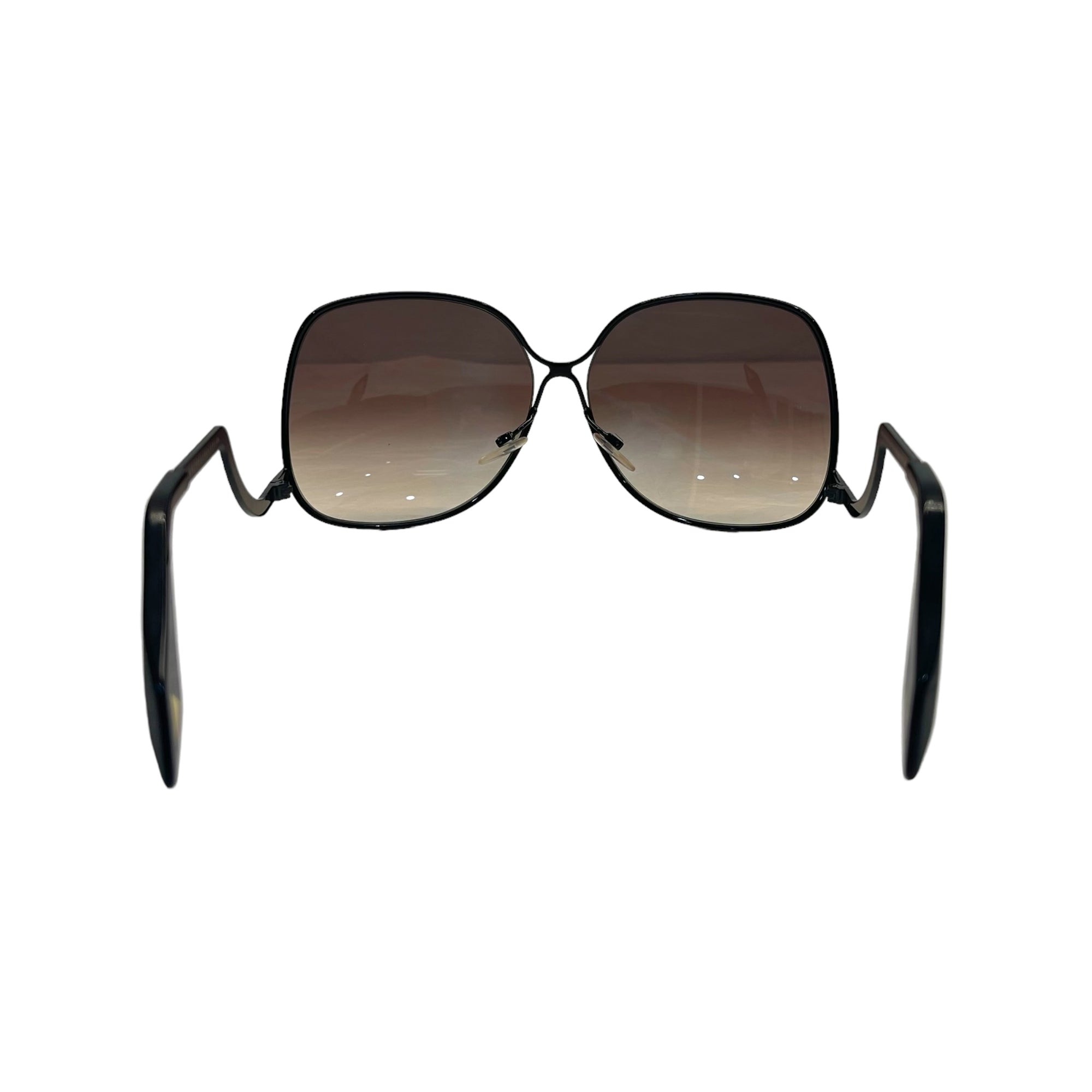 Victoria Beckham Black Metal Frame Sunglasses