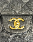 Chanel Black Quilted Caviar Jumbo Classic Double Flap Bag