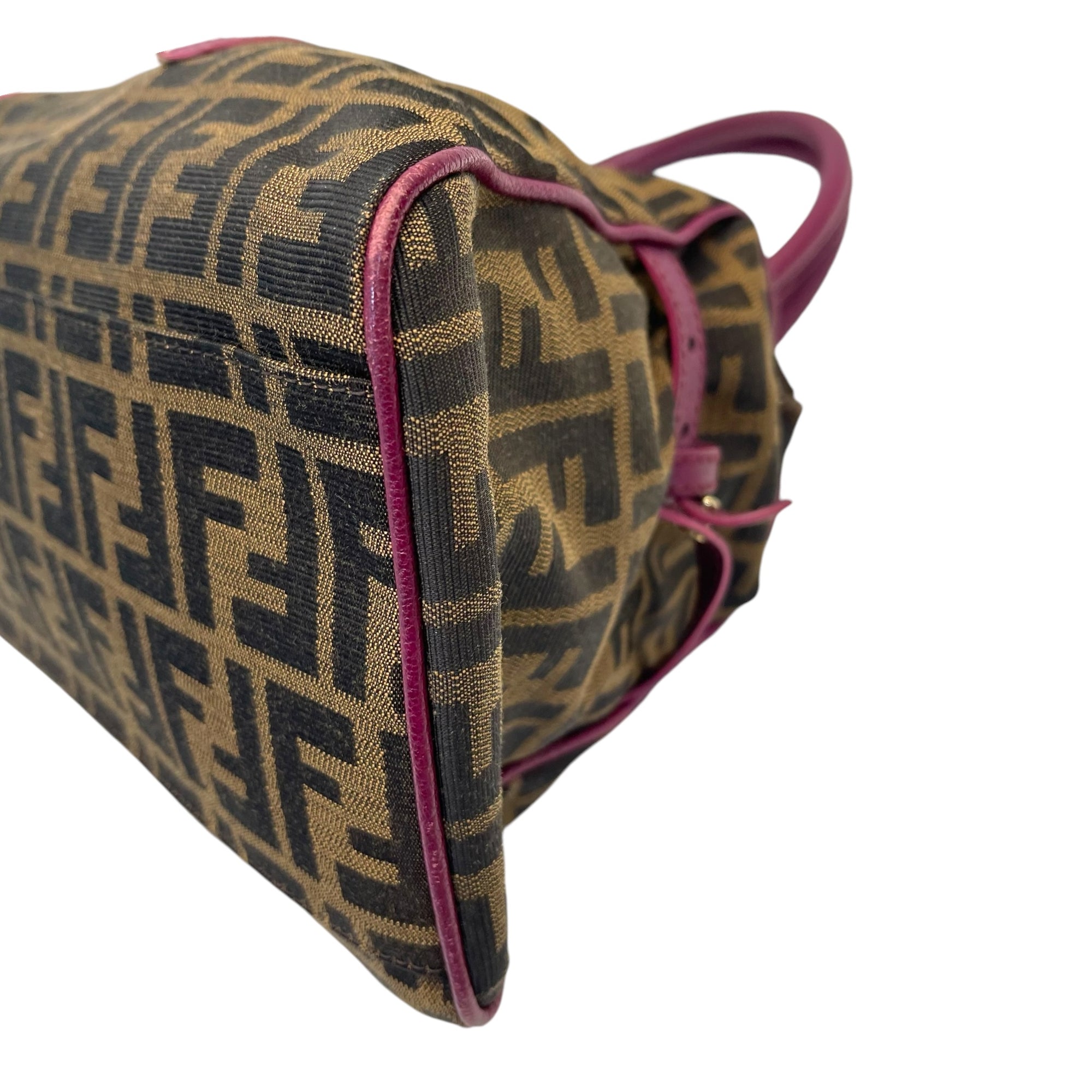 Fendi Tobacco/Purple Zucca Canvas and Suede Medium Chef De Jour Bag