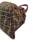 Fendi Tobacco/Purple Zucca Canvas and Suede Medium Chef De Jour Bag