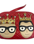 Dolce & Gabbana Red Crown Men Patch Crossbody