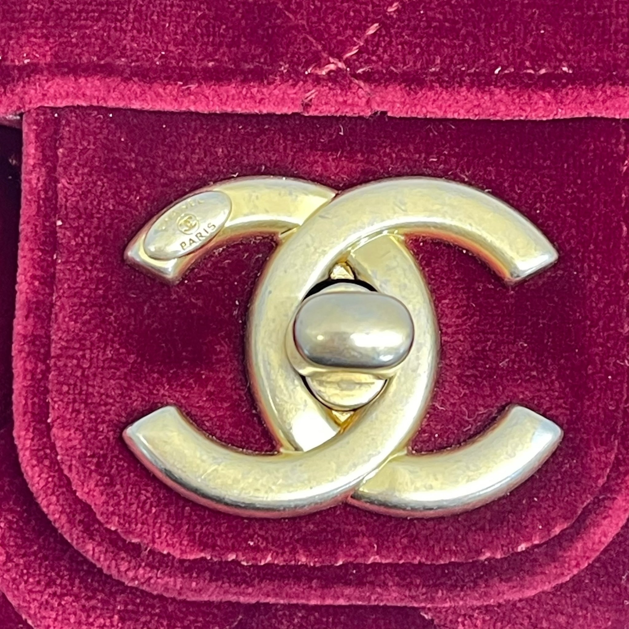 Chanel Red Velvet Flap Mini
