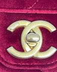 Chanel Red Velvet Flap Mini