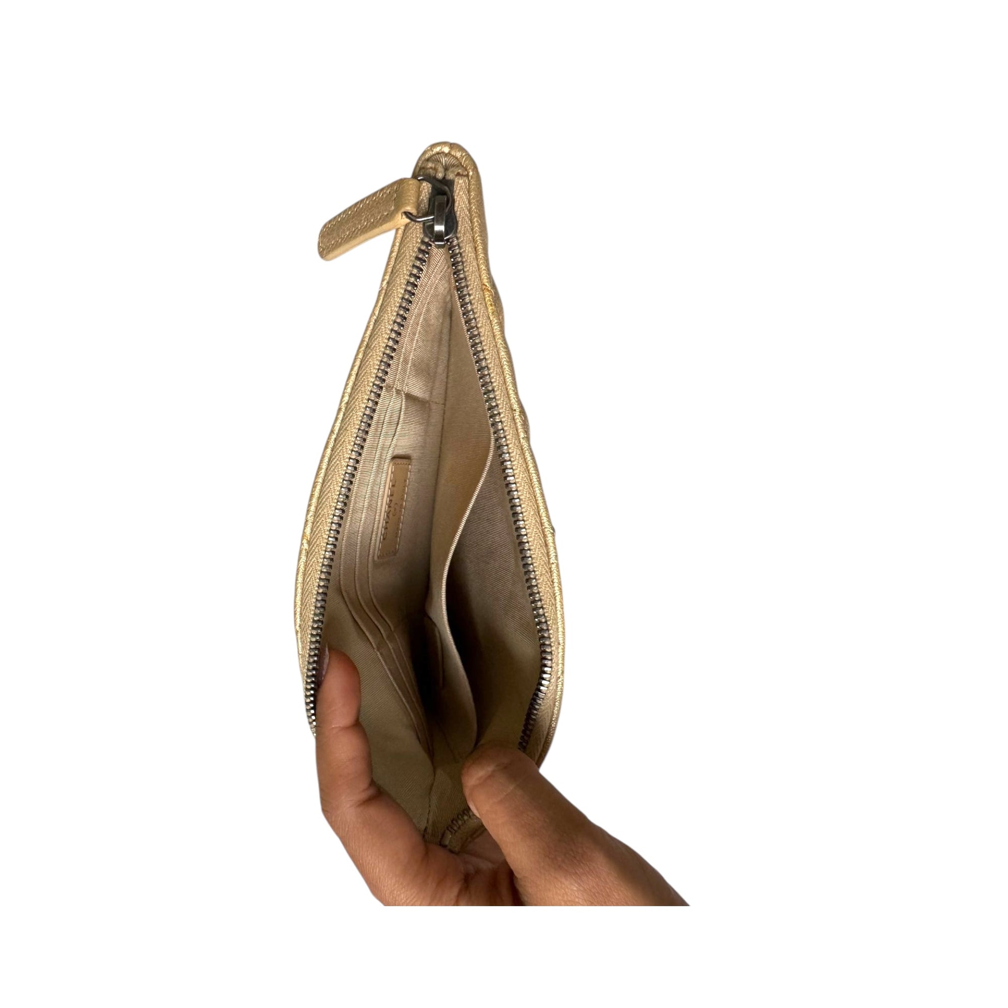 Chanel Calfskin Quilted Clutch