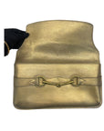 Gucci Gold Metallic Leather Horse Bit Clutch