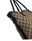 Gucci Tote Bag Canvas Leather Sherry Line
