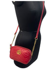 Gucci GG Marmont Leather Handbag in Red
