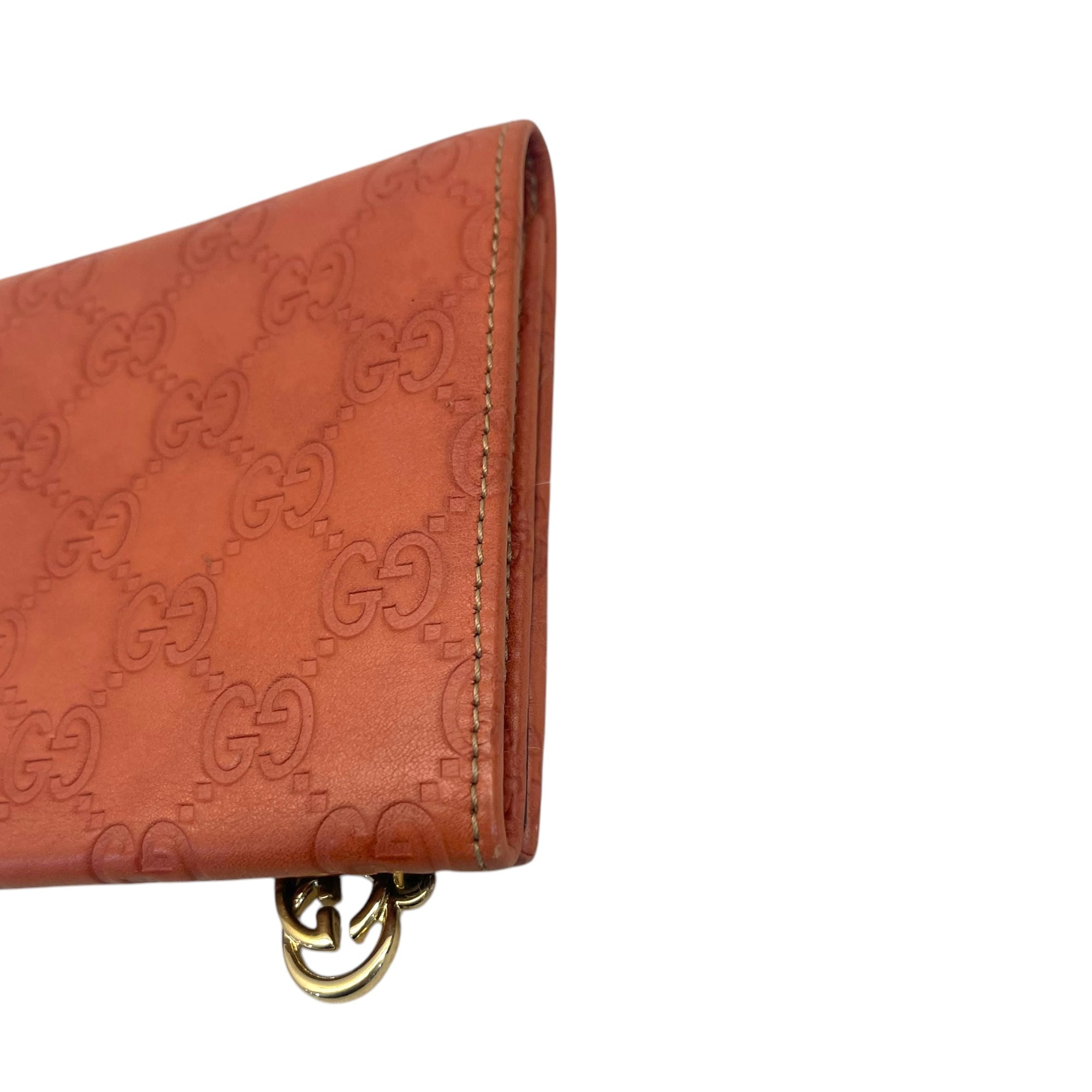 Gucci Continental Wallet in Orange Leather