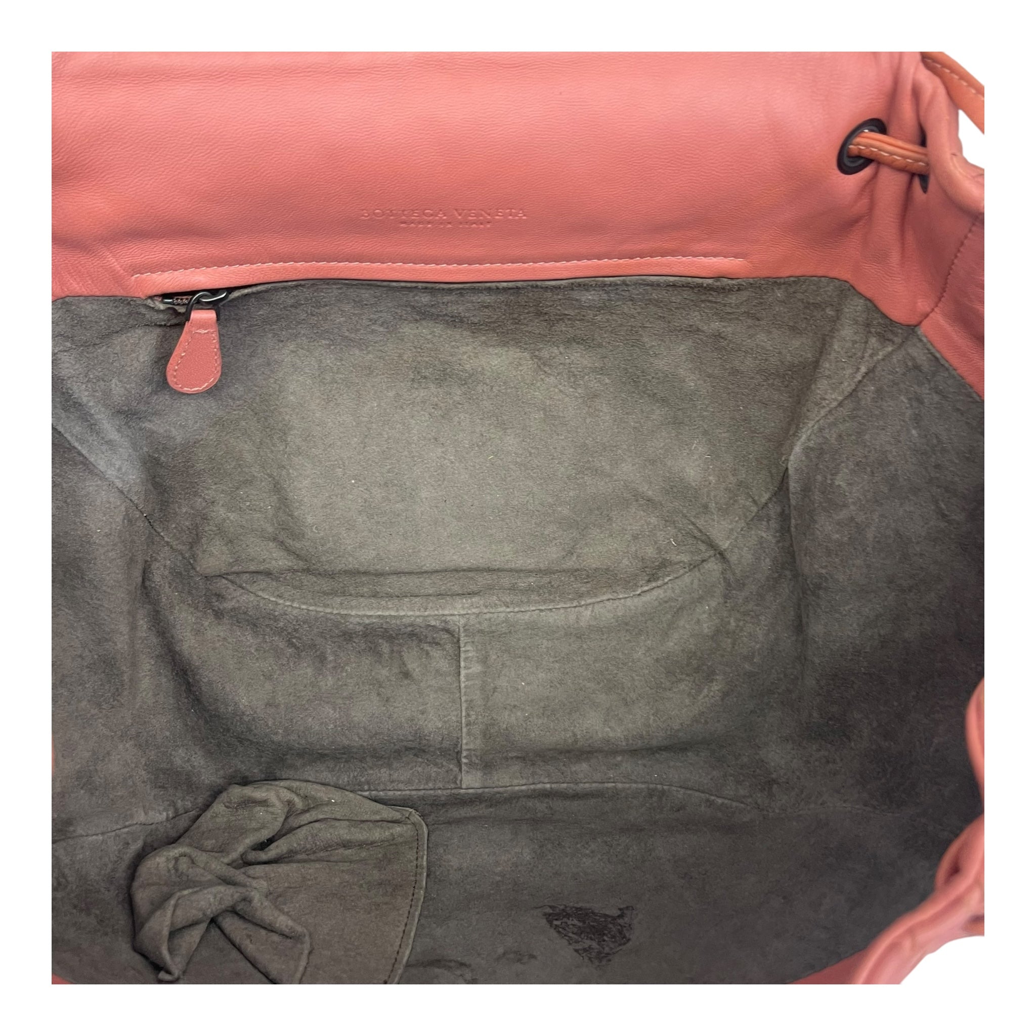 Bottega Veneta Cinnamon Brown Intrecciato Leather Drawstring Flap Crossbody Bag