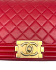 Chanel Boy Flap Bag Medium Lambskin Red