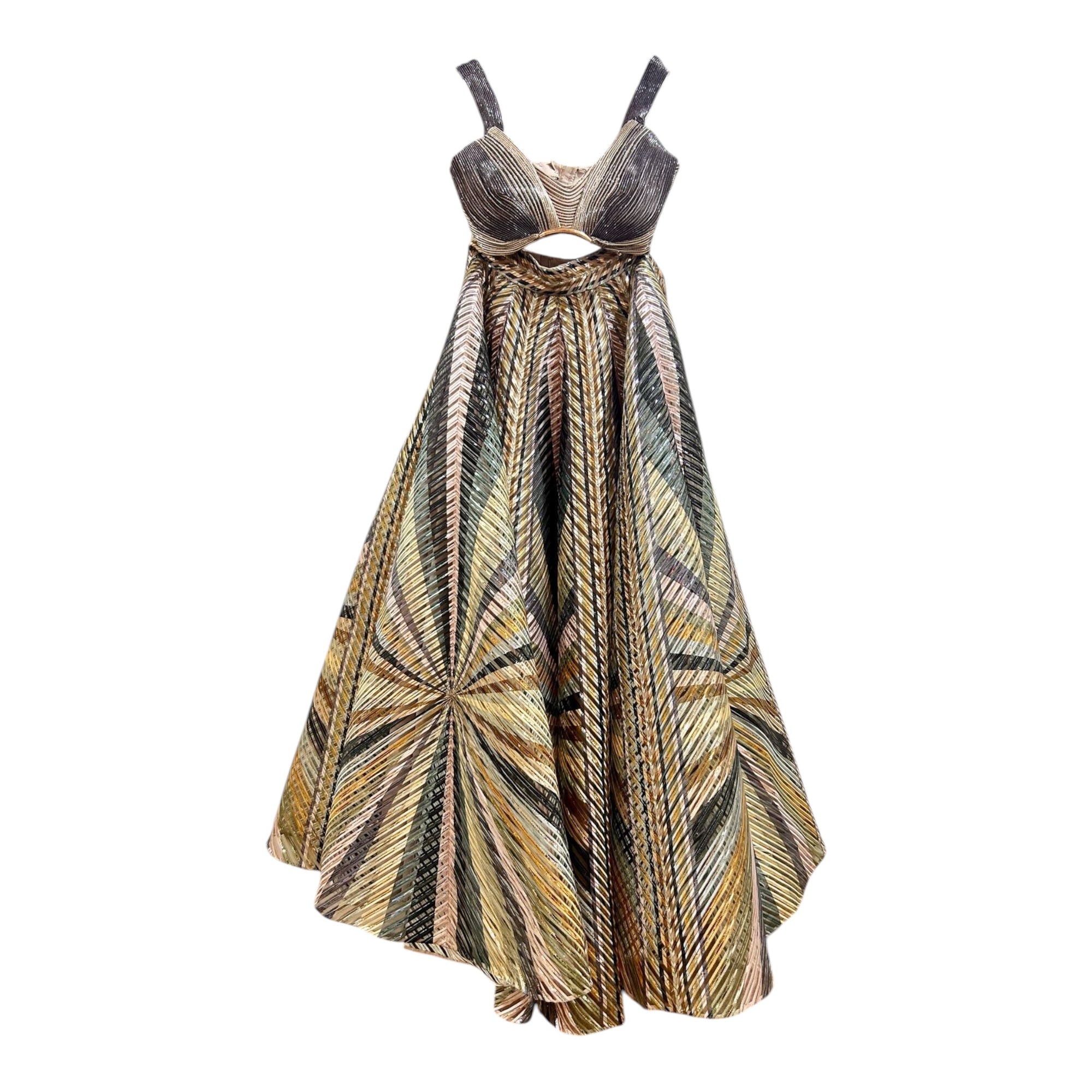 Amit Aggarwal Metallic Winged Lehenga Model- AAIC-775