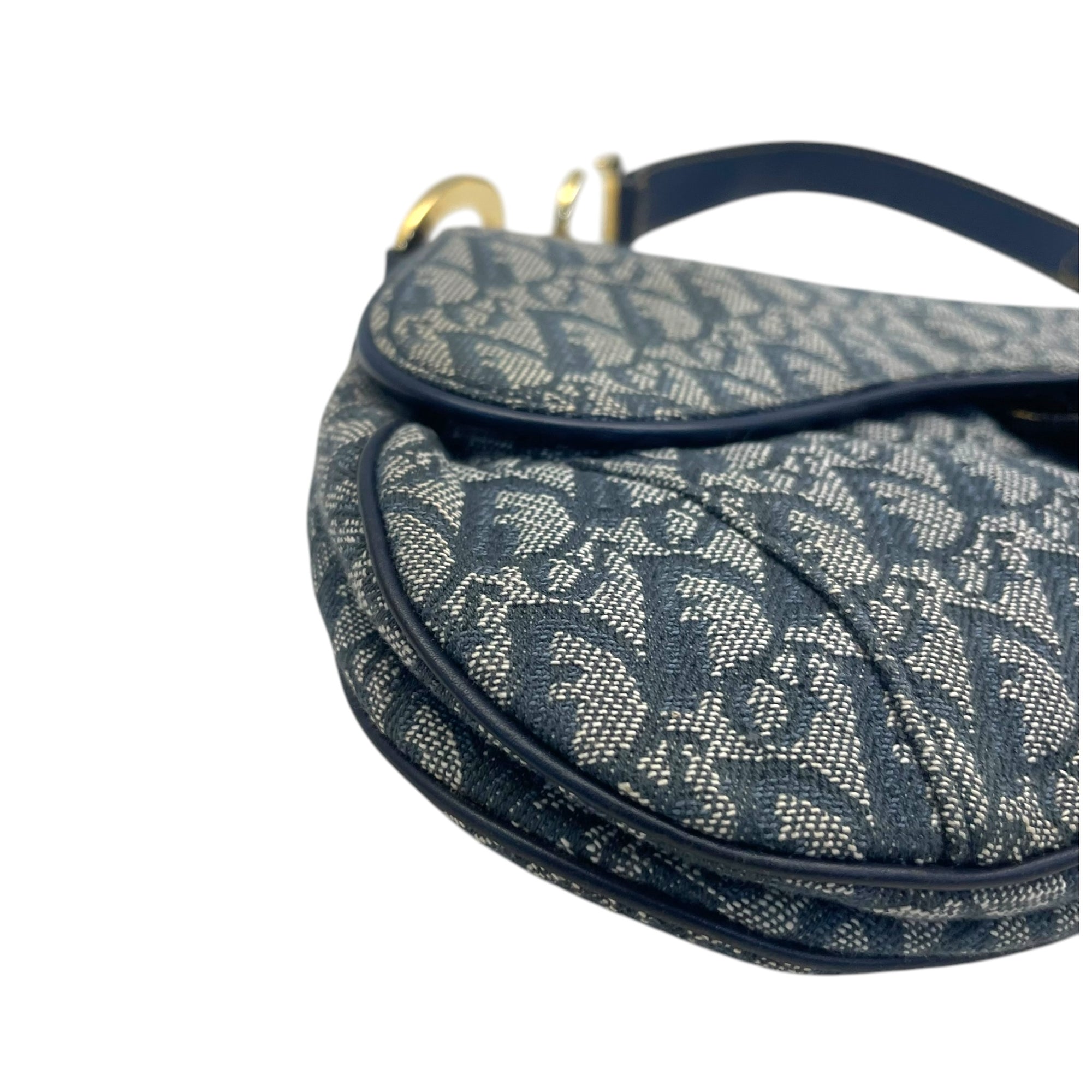 Christian Dior Blue Saddle Bag Oblique Jacquard Bag