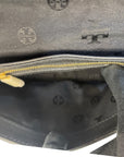 Tory Burch Black Leather and Suede Patchwork Robinson Chain Shoulder Bag