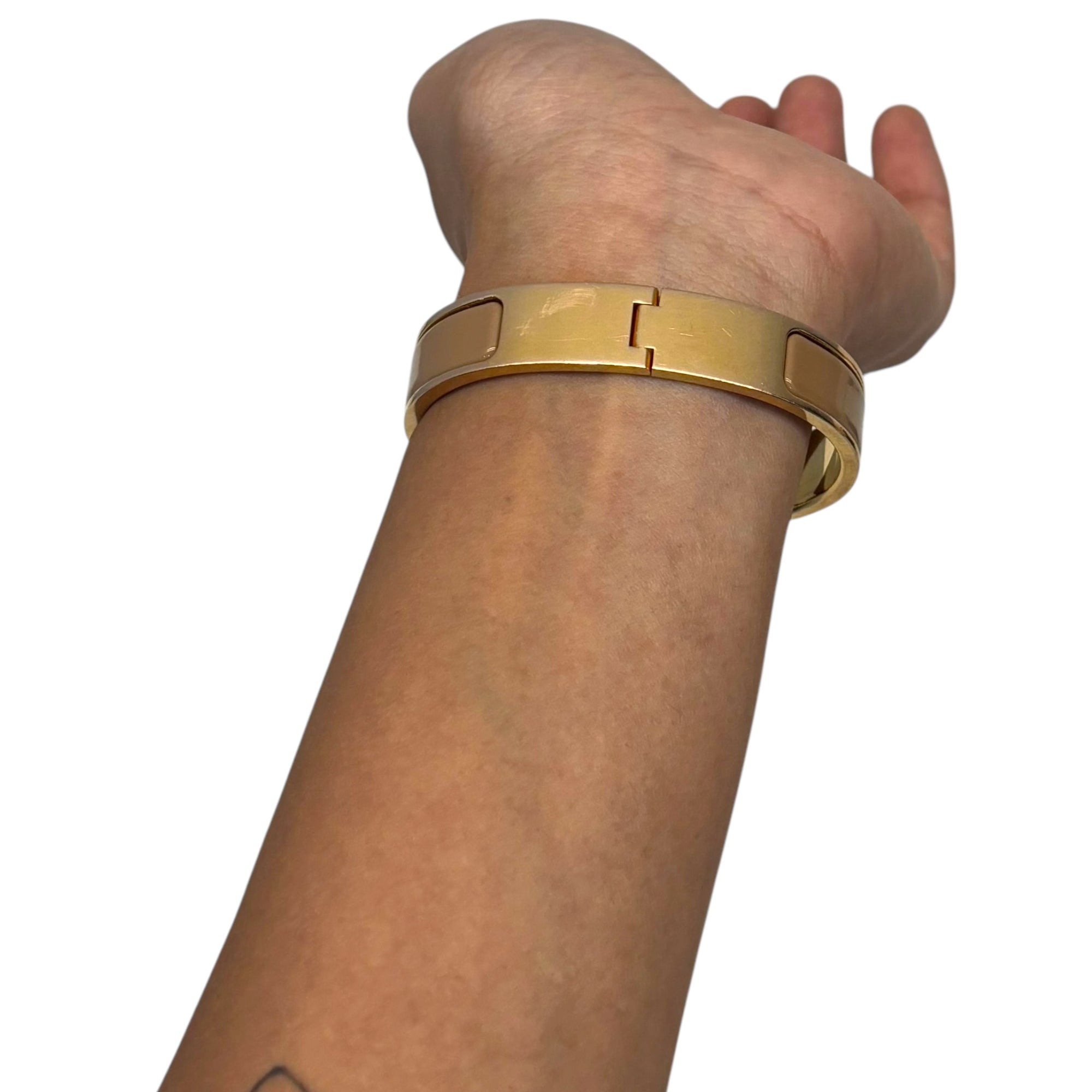 Hermes Clic Clac H Enamel Gold Plated Bracelet