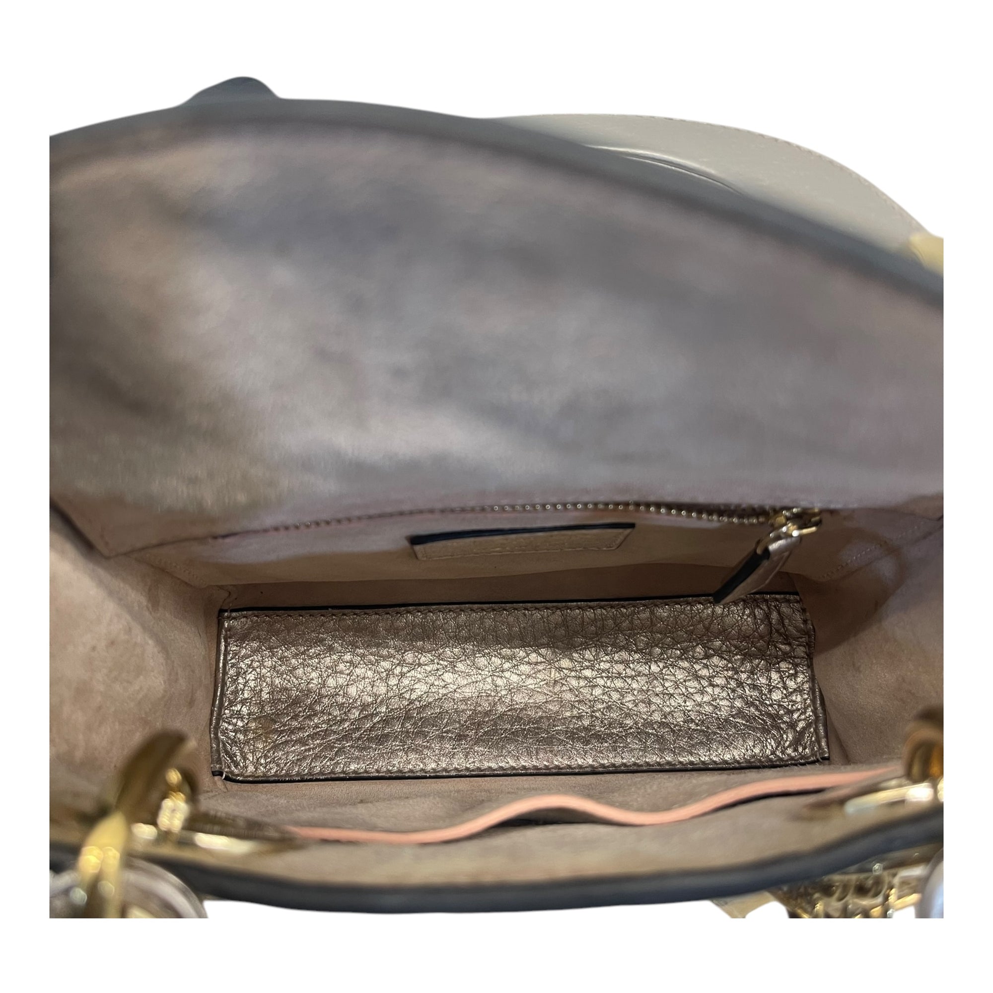 Christian Dior Mini Lady Dior Metallic Cannage Bag