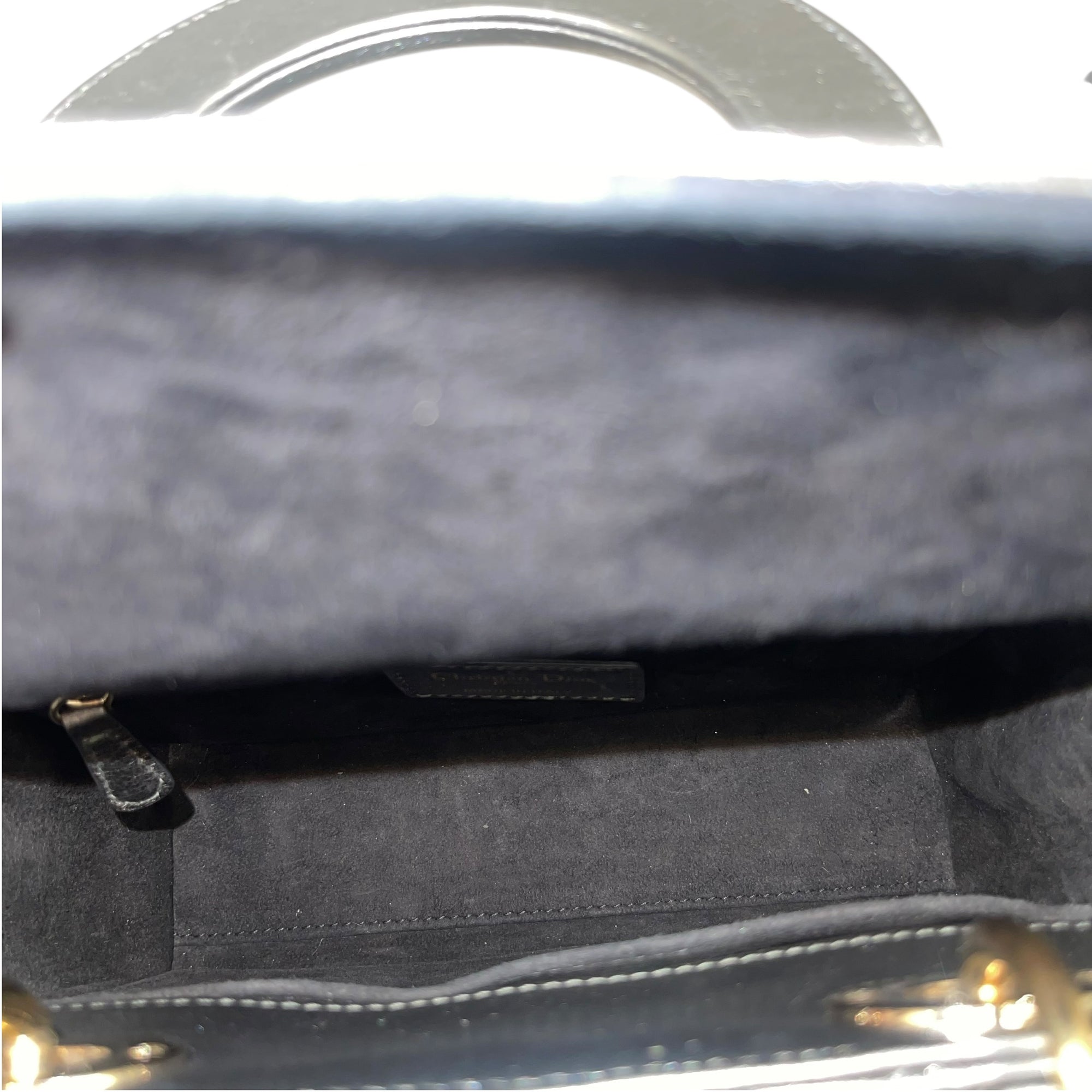 Christian Dior Mini Lady Dior Metallic Grey Cannage Bag