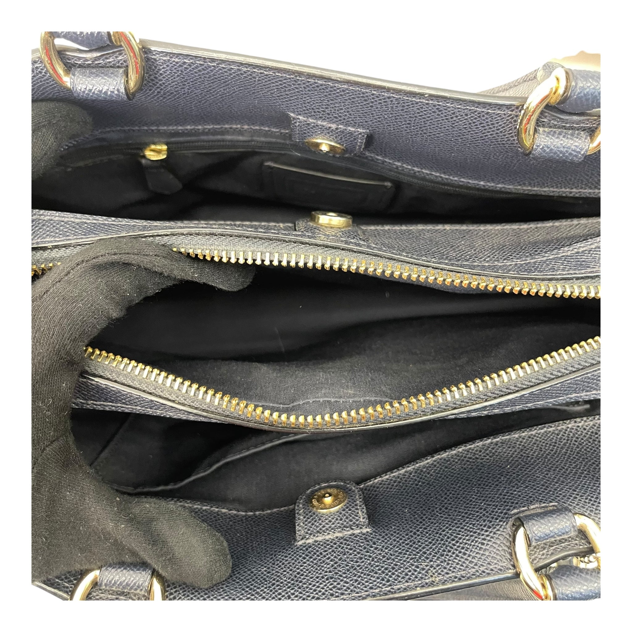 Coach Blue Leather Mini Lillie Carryall Satchel