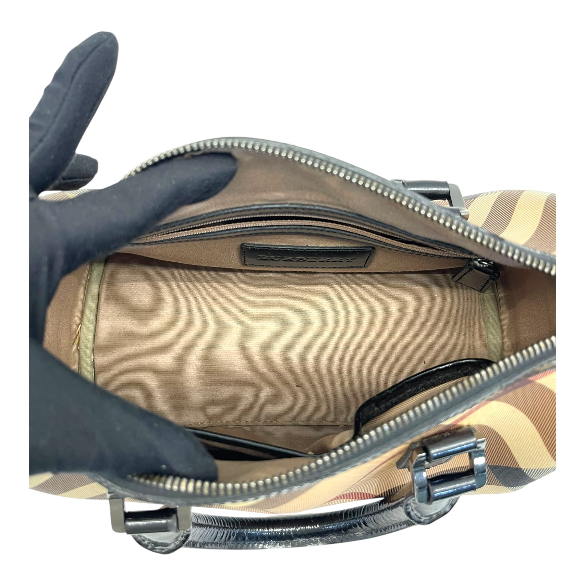 Burberry Beige Nova Check PVC Chester Boston Bag