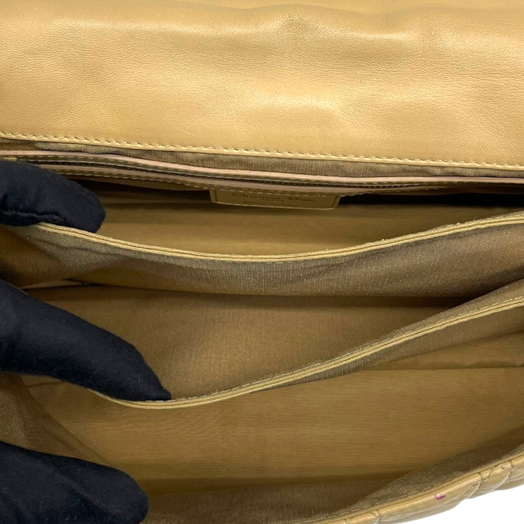 Dior Beige Quilted Leather Large Miss Dior Flap Bag