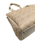 Dior Pink Cannage Quilted Soft Leather Medium Shopping Tote Bag
