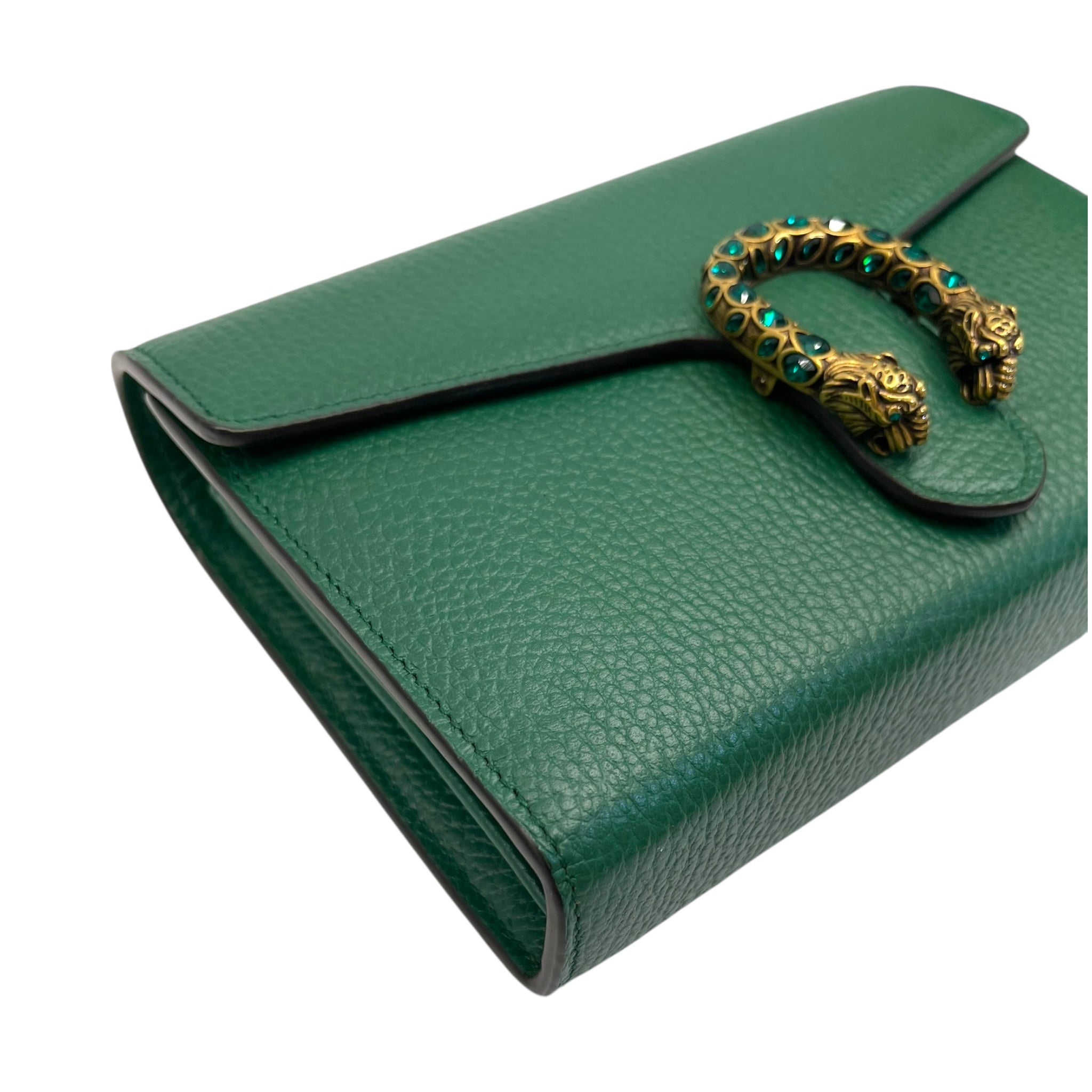 Gucci Green Leather Small Dionysus Shoulder Bag