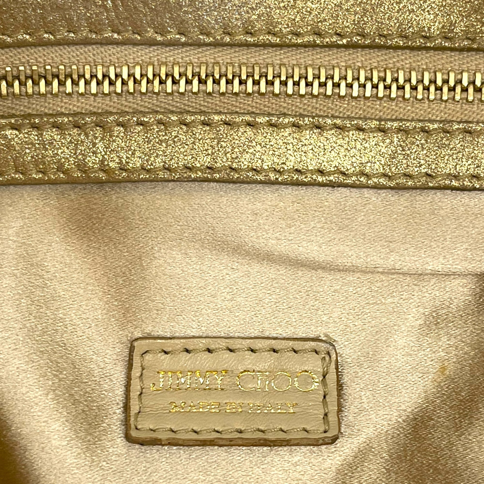 Jimmy Choo Beige Shimmering Suede Chandra Clutch