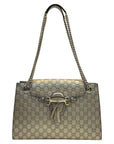 Gucci Metallic Beige Guccissima Leather Emily Chain Shoulder Bag