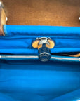 Hermes Blue/Brown Canvas and Leather Herbag Zip Bag