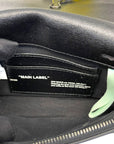Off-White Black/White Diagonal Striped Leather Baby Flap Crossbody Bag