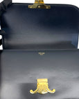 Celine Black Shiny Calf Leather Triomphe Shoulder Bag
