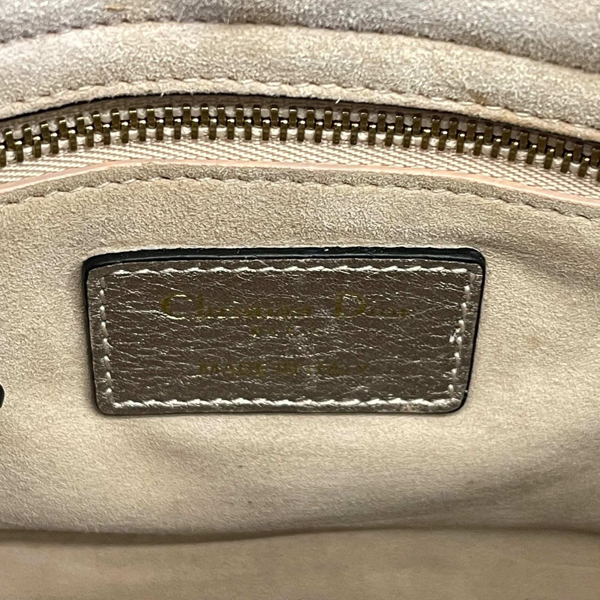 Christian Dior Mini Lady Dior Metallic Cannage Bag