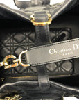 Dior Black Calf Leather Macrocannage To Jules Large Tote Bag