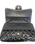 Chanel Black Quilted Patent Leather Large Classic Double Flap Bag