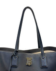 Burberry TB Monogram Tote in Black Leather