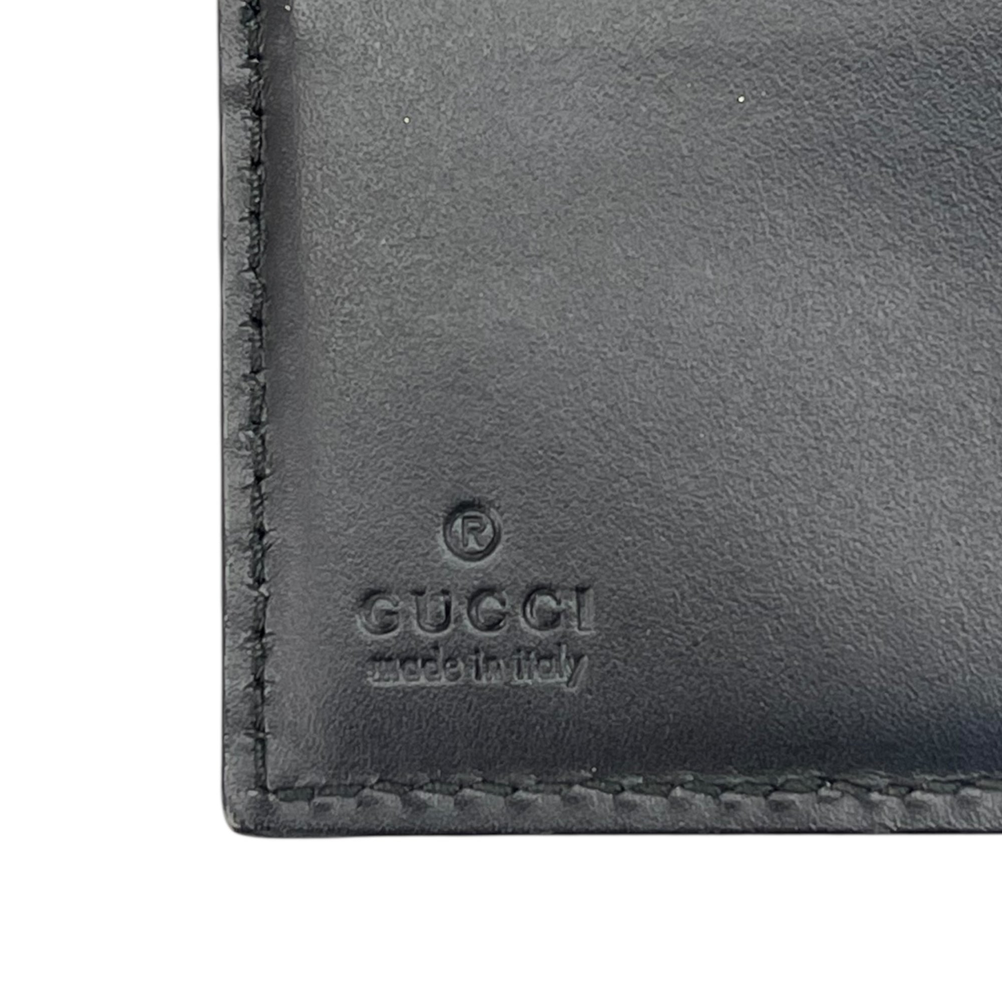 Gucci Black Guccissima Leather Interlocking G French Wallet