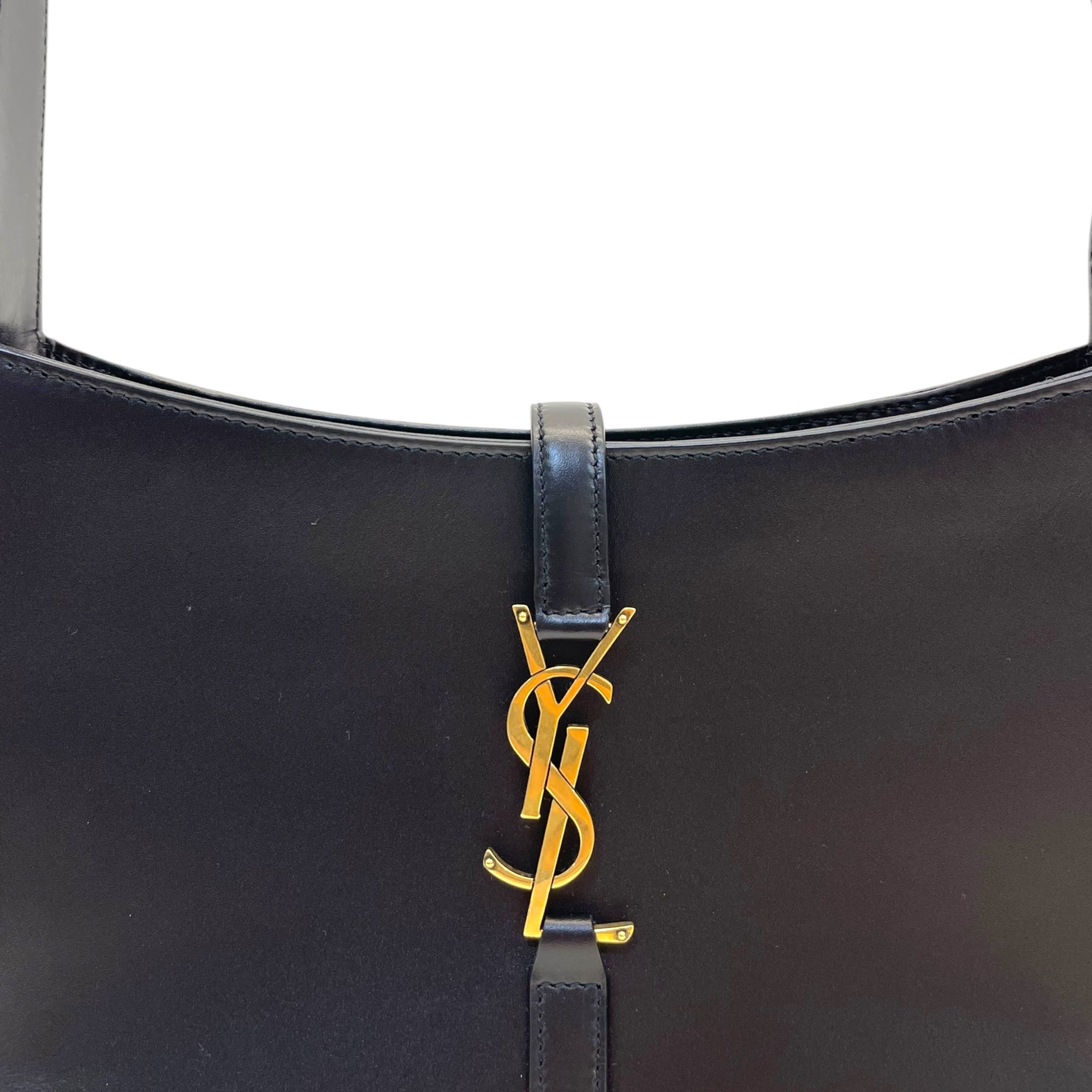 Saint Laurent Le 5 à 7 Black Smooth Leather Hobo Bag