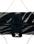 Judith Leiber Embellished Black Suede Shoulder Bag