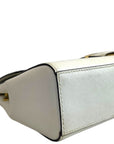 Michael Kors Ava Small White Leather Top Handle Bag