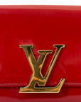 Louis Vuitton Louise MM Clutch Vernis Red Patent Leather
