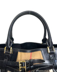 Burberry Medium Bridle Lynher Tote House Check/Leather