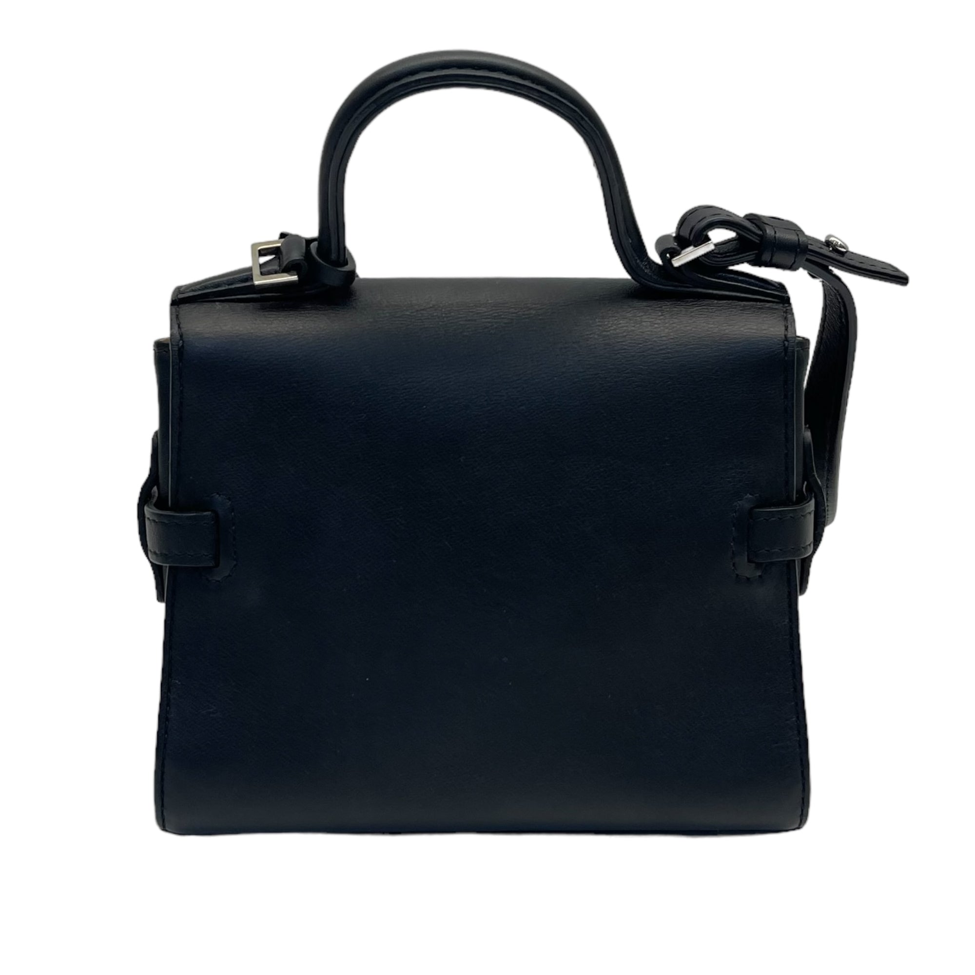 Delvaux Black Leather Tempete PM Top Handle Bag